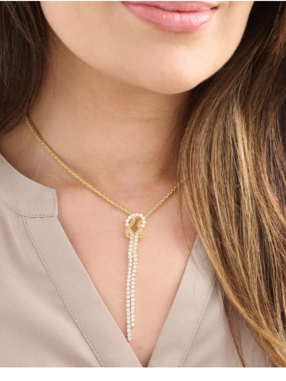 Diamonique Italia Popcorn Chain Scarf Necklace New in Box